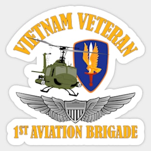 1st Avn Bde Vietnam with Aviator Wings Sticker